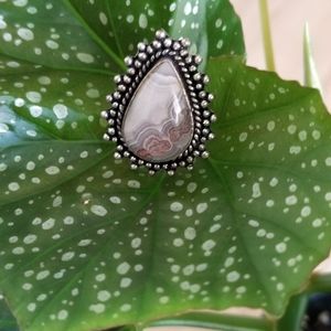 Crazy Lace Agate Ring Sz 4